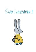 Rentr&eacute;e scolaire avec un petit lapin joyeux